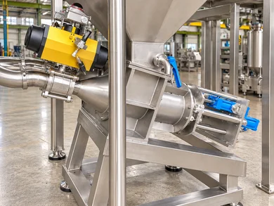 Side view of a piston pump assembly