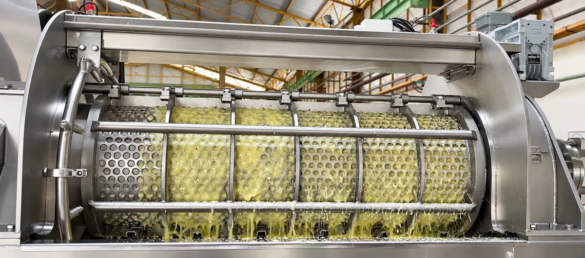 Material inside the perforated extraction screen